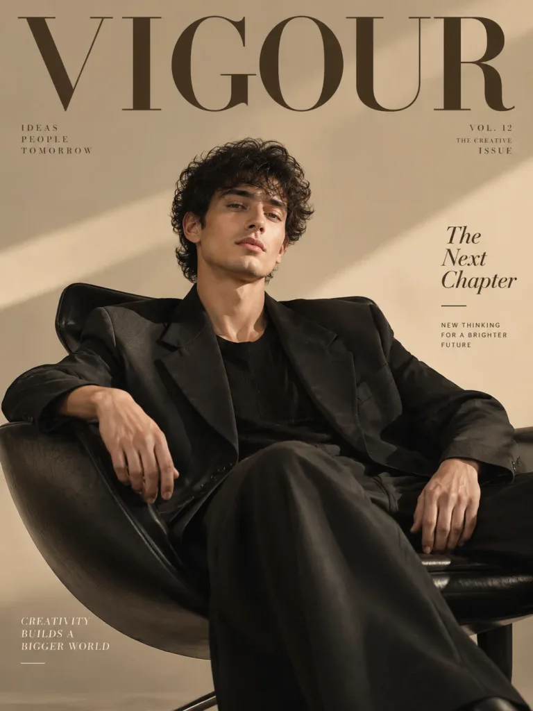 ภาพปกนิตยสารสไตล์มินิมอลระดับไฮเอนด์