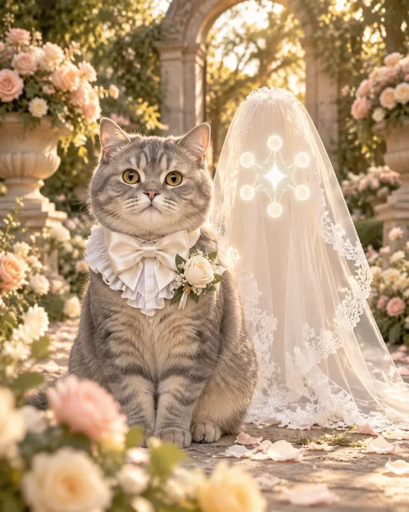 Cat Groom European Garden Wedding