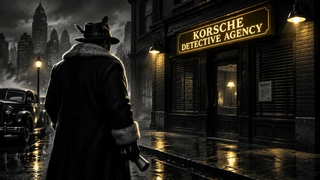 Film Noir Detective Agency Street Scene