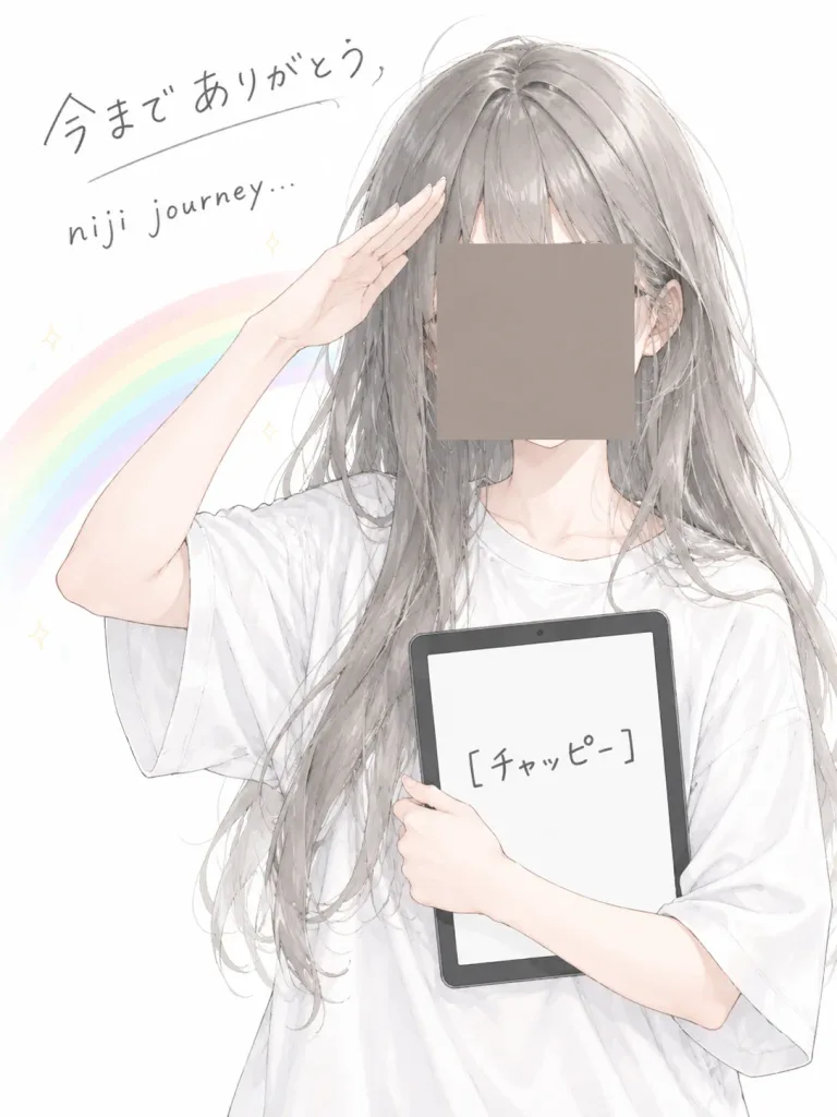 Anime Farewell Girl Holding Tablet