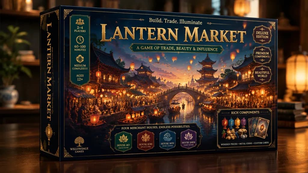 Deluxe Asian Lantern Tabletop Game Box