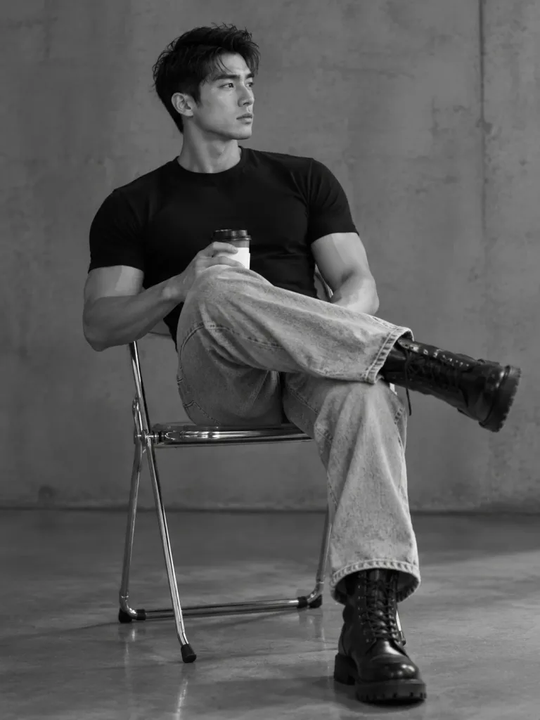 Monochrome Industrial Studio Fashion Portrait
