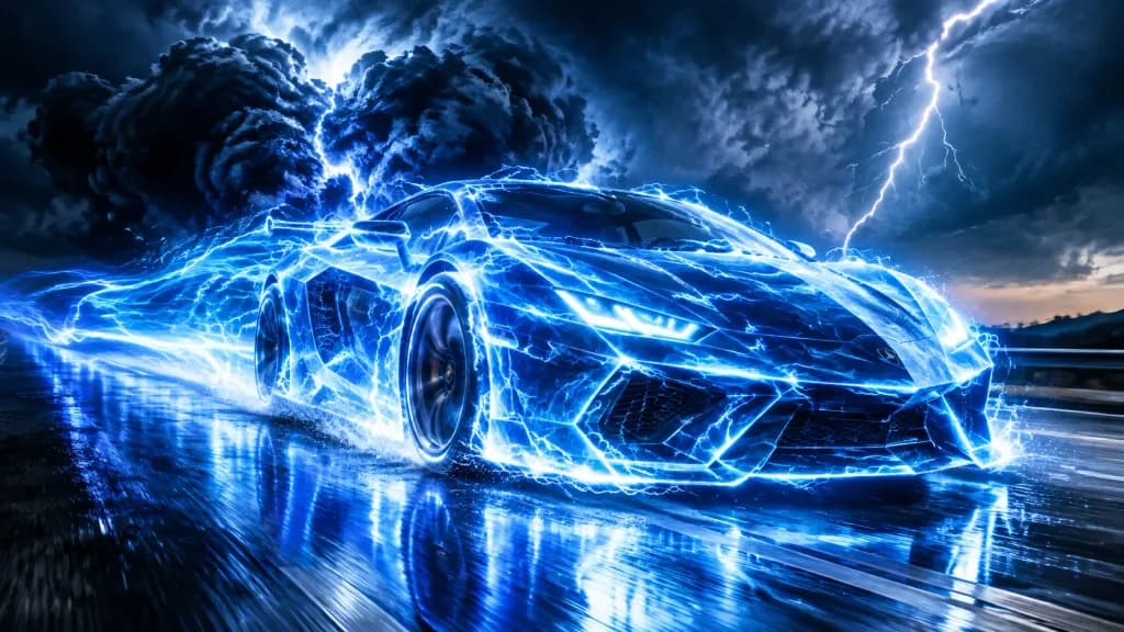 稲妻スーパーカーのコマーシャルレンダリング