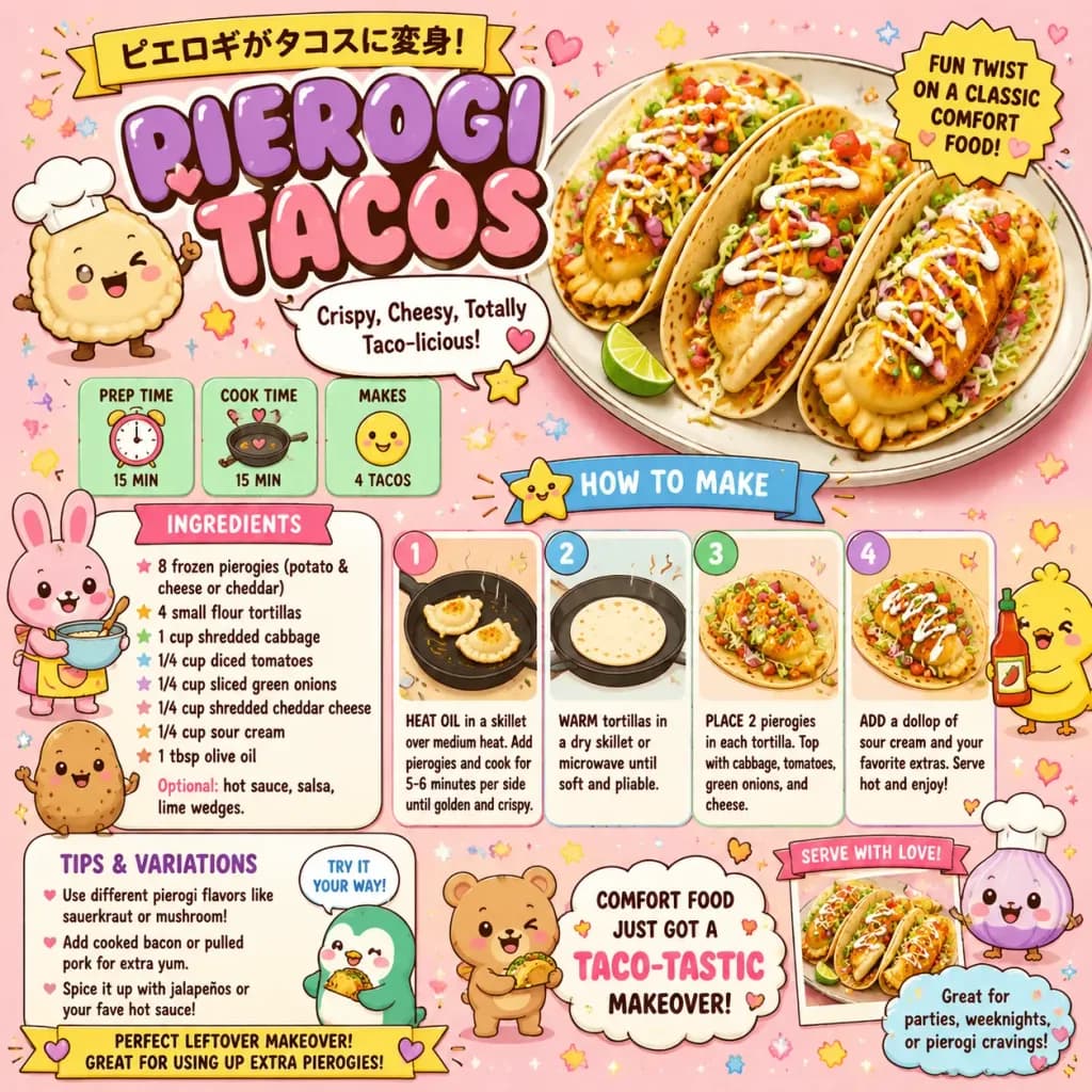 Kawaii Pastel Recipe Infographic Poster