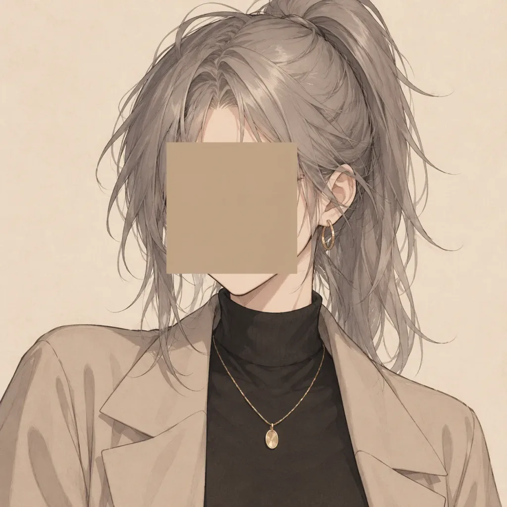 Stylized Anime Portrait with Censored Face