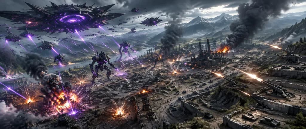 Aerial Sci-Fi Invasion Battlefield