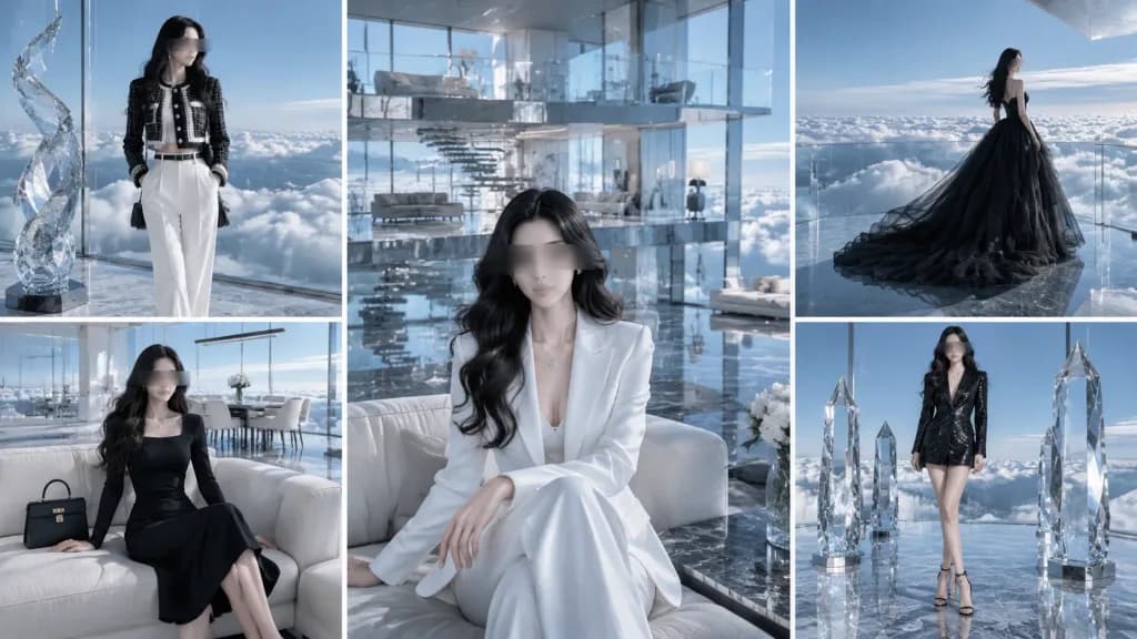 Mode-Moodboard im Glas-Penthouse