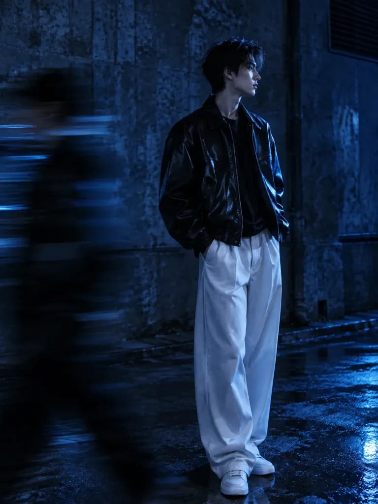Cinematic Night Portrait with Motion Blur