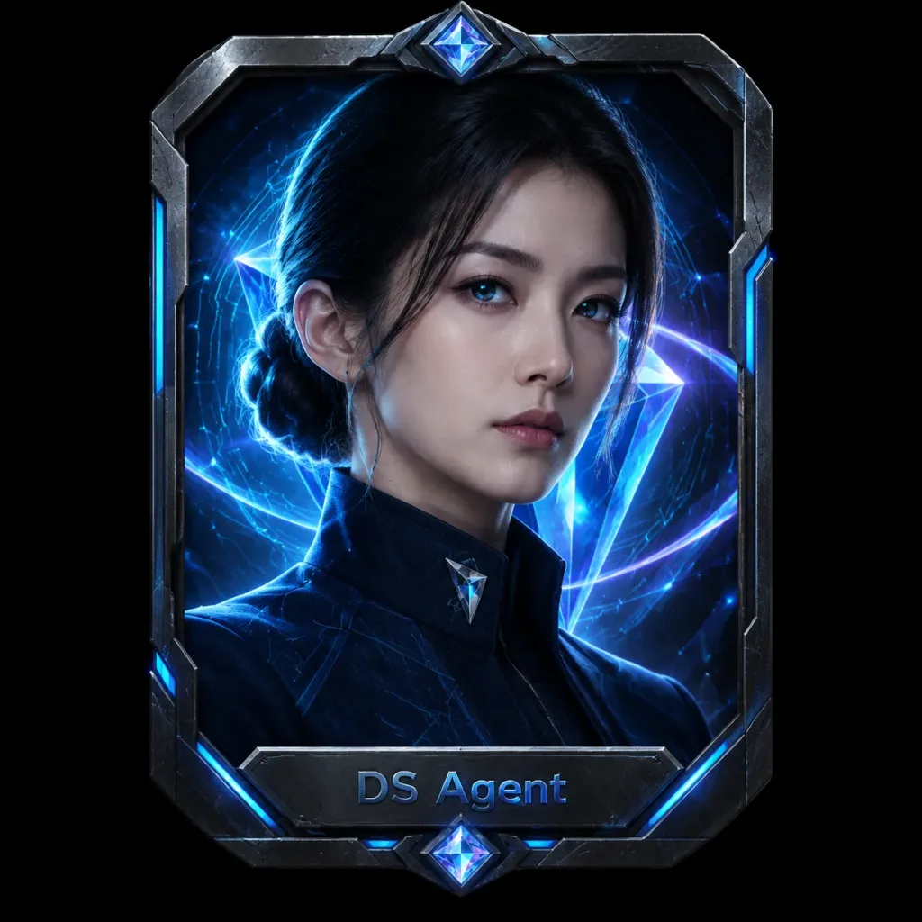 사이버펑크 테크 요원 배지 초상화