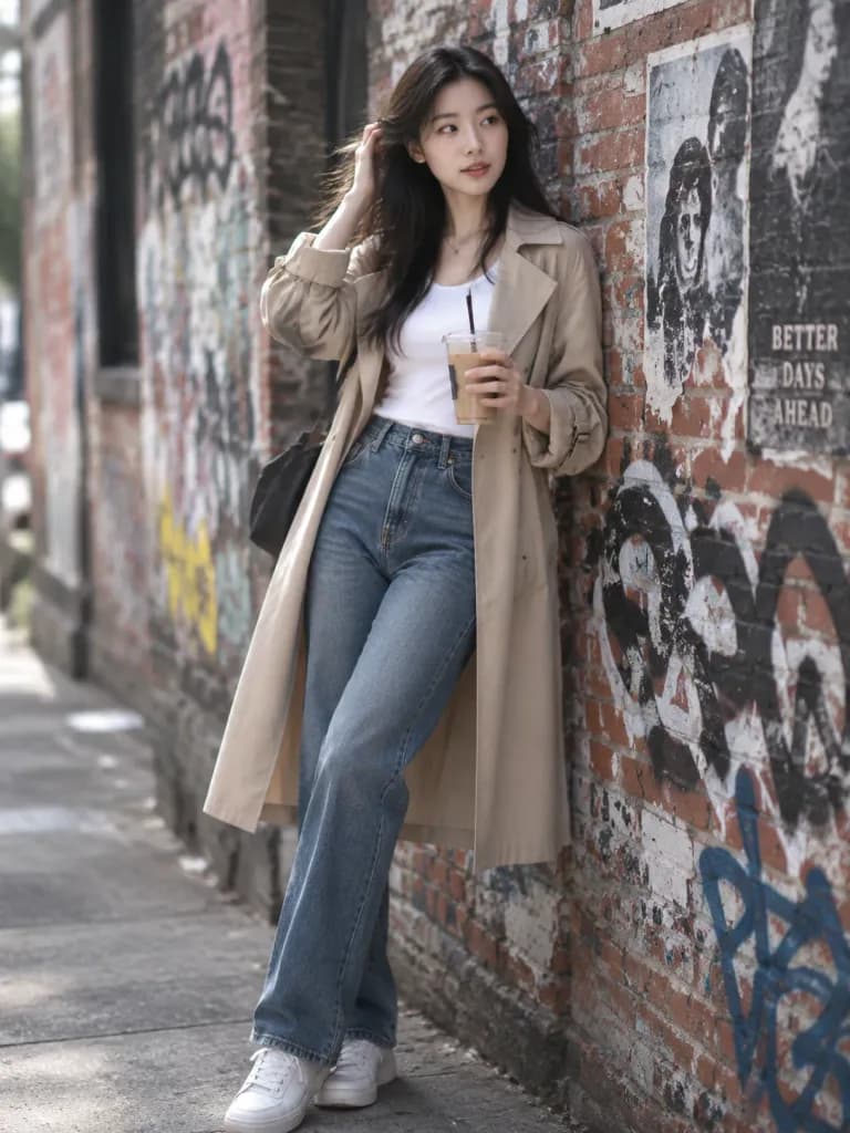 Street Style Trench Coat Portrait