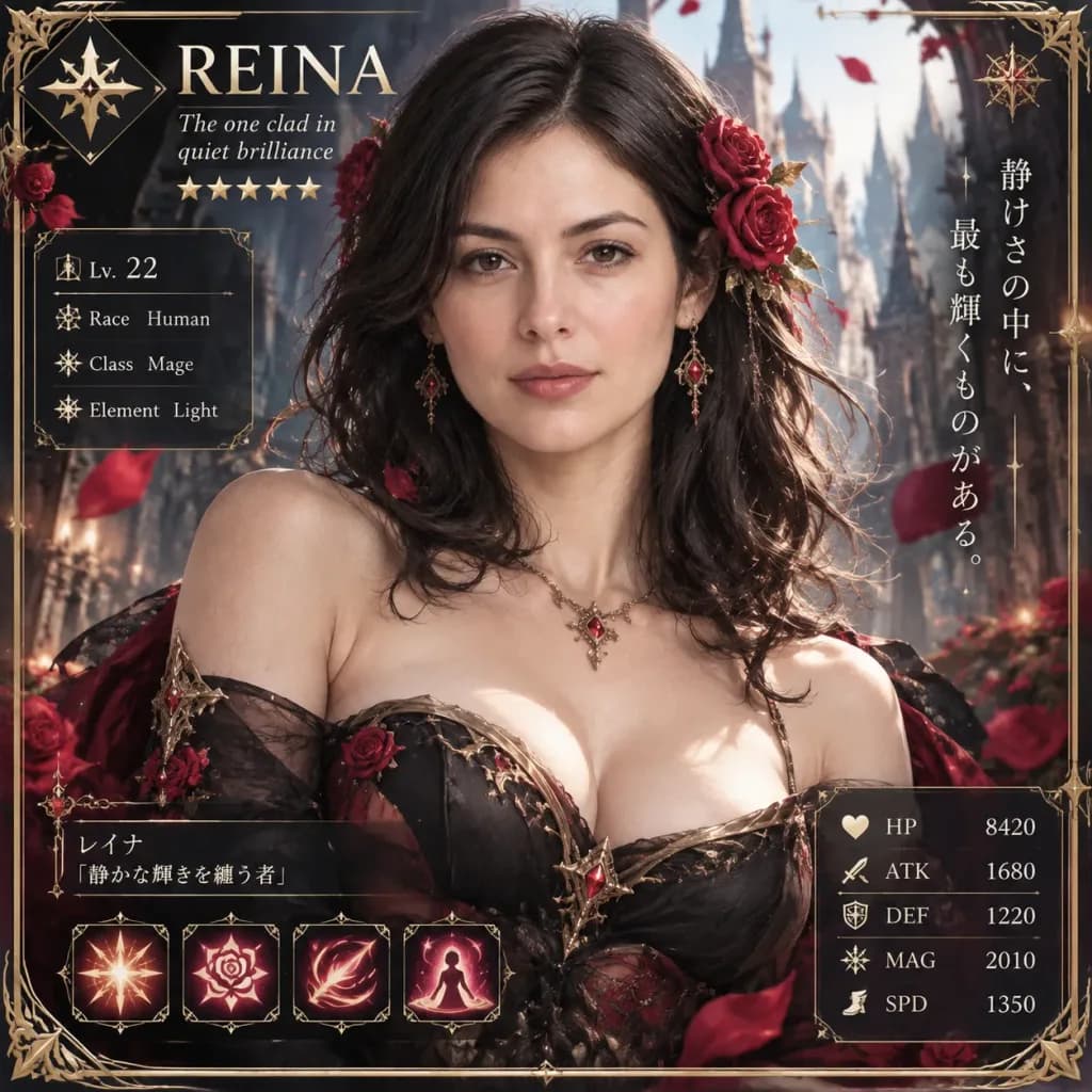 RPG Character Card with Profile UI