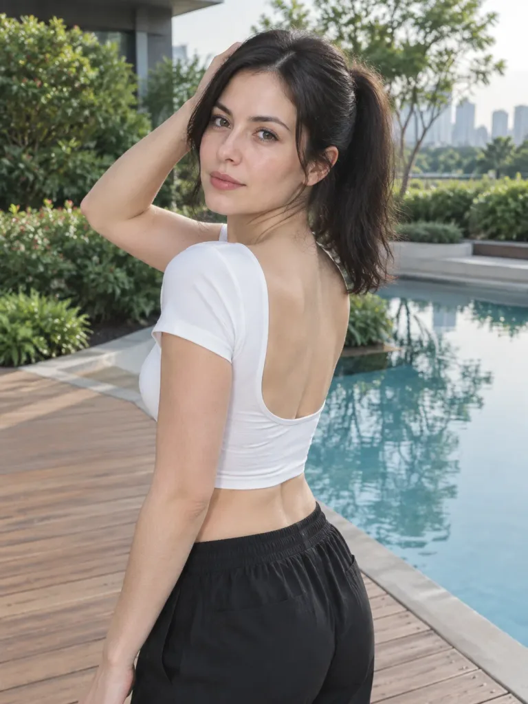 Poolside Lifestyle Editorial Portrait