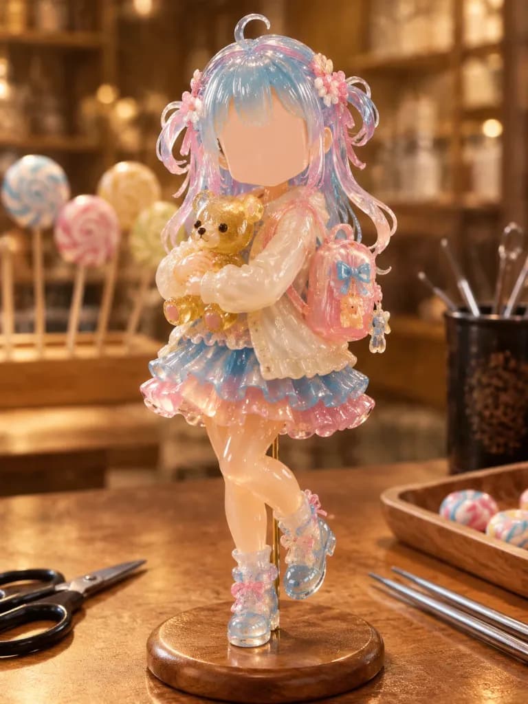 Scultura Artigianale di Zucchero Ragazza Anime