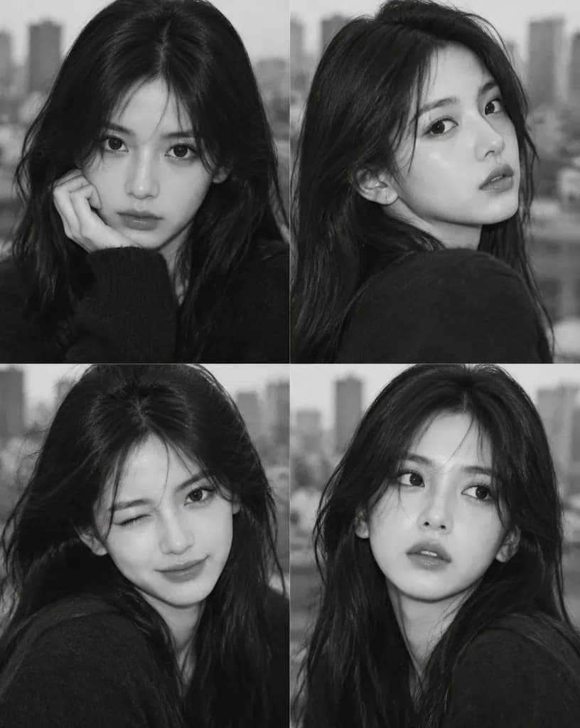 모노크롬 패션 캐스팅 밀착 인화지