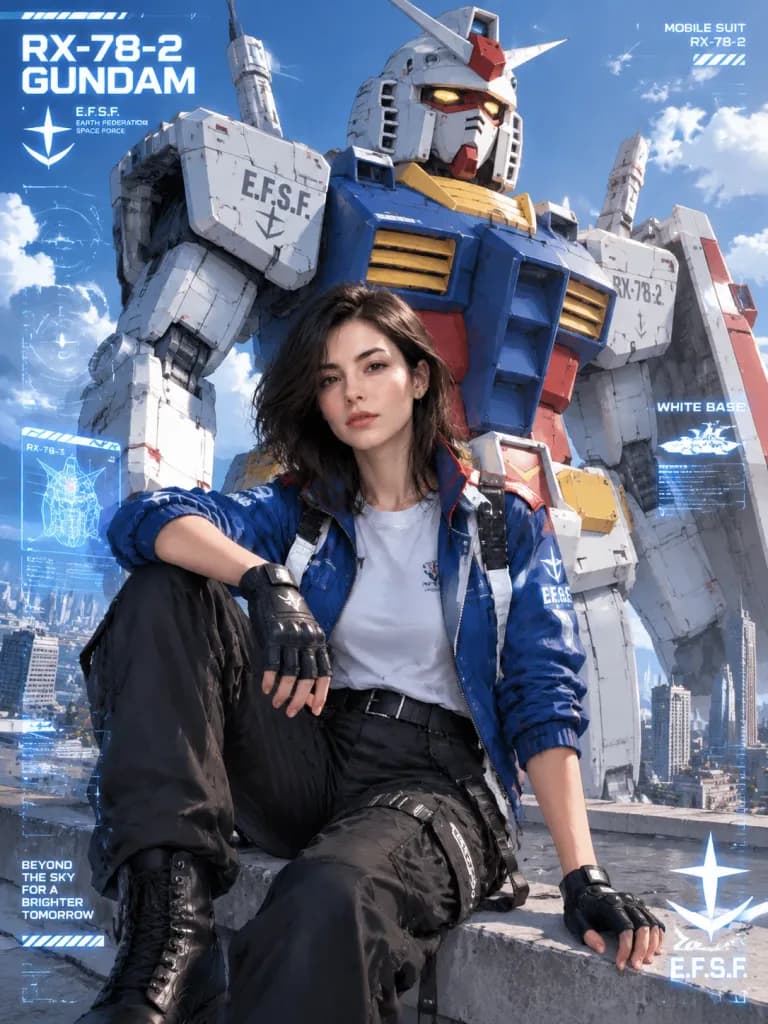 Anime Fashion Editorial with Mecha