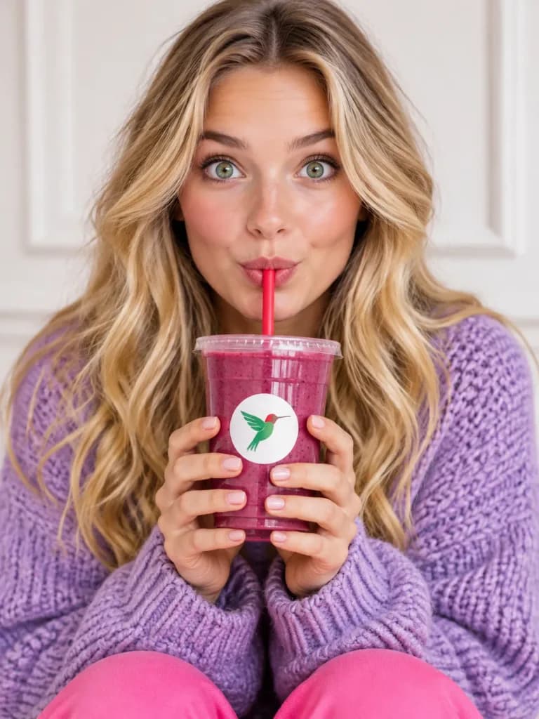 Iklan Gaya Hidup Wanita Menikmati Smoothie