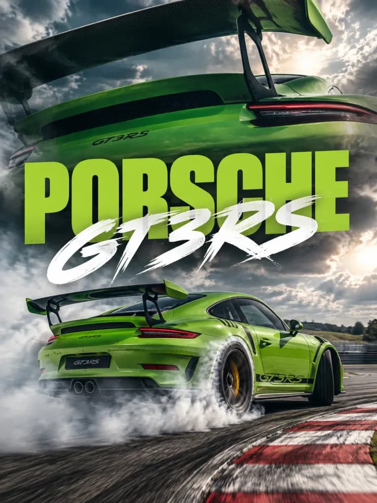 Motorsport Poster with Drifting GT3 RS