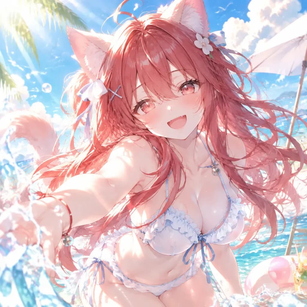 Fluffy Anime Cat Ears in Summer