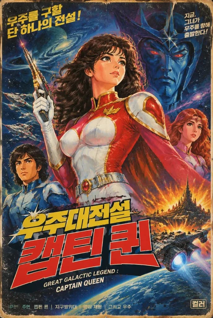 1980年代復古韓國科幻電影海報