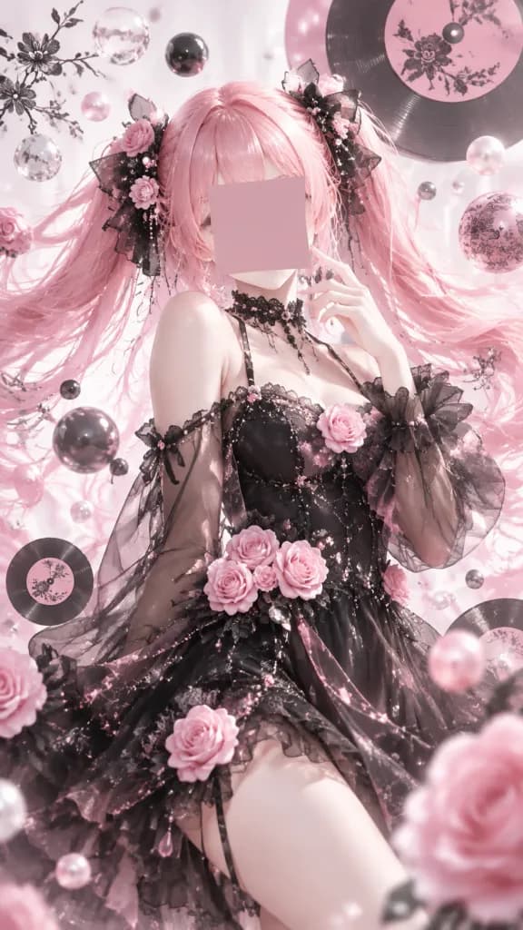Gothic Pink Twin Tails Fashion Portrait