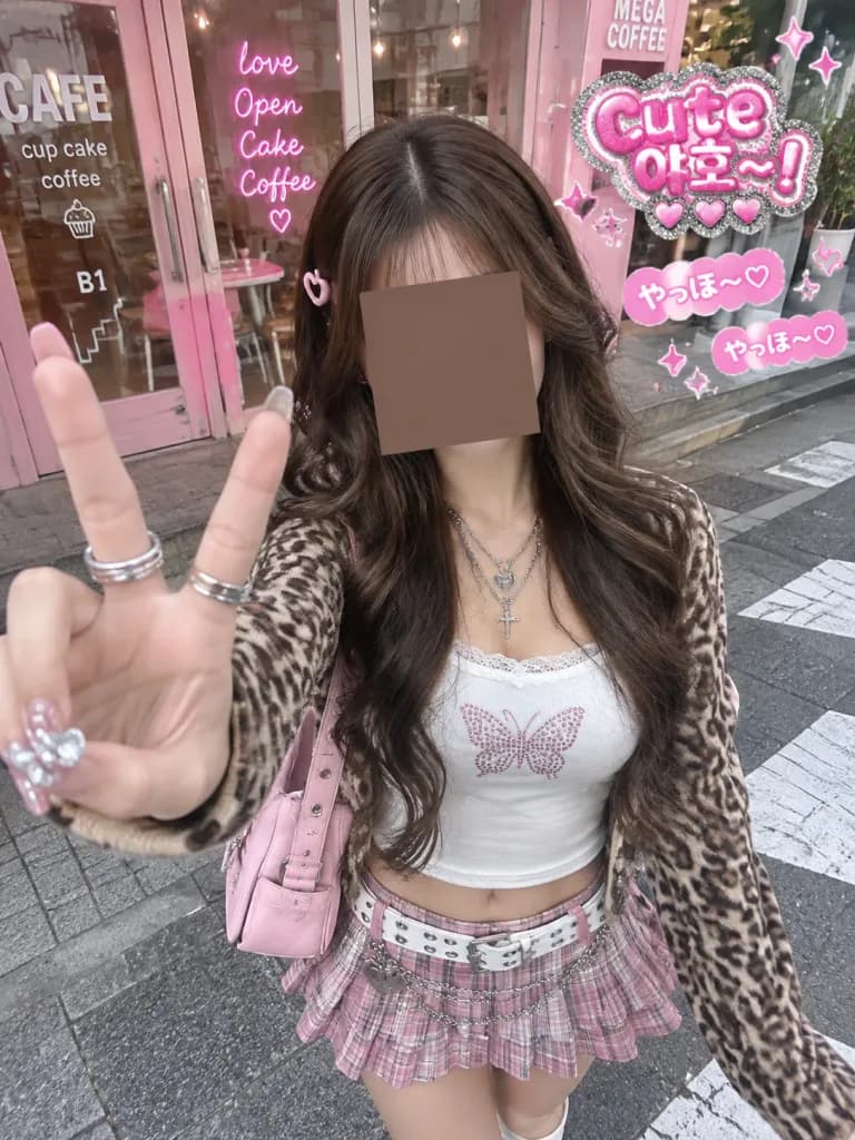 Millennium Gyaru Cafe Phone Selfie