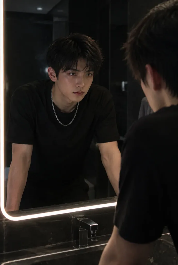 Moody Bathroom Mirror Portrait