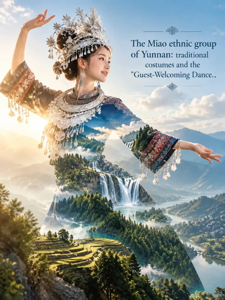 苗族文化舞蹈双重曝光海报