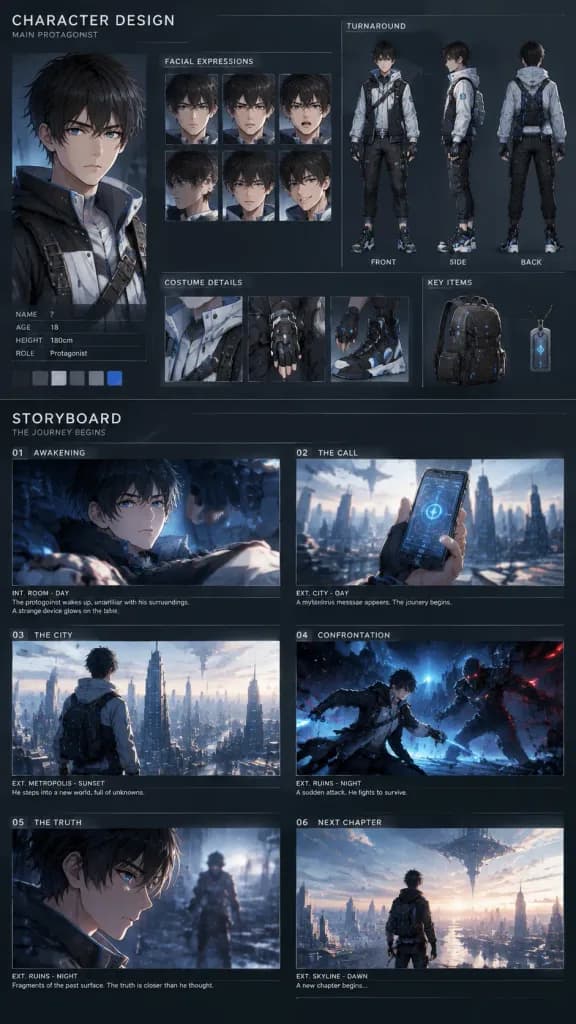 Vertical Pre-Production Storyboard Sheet