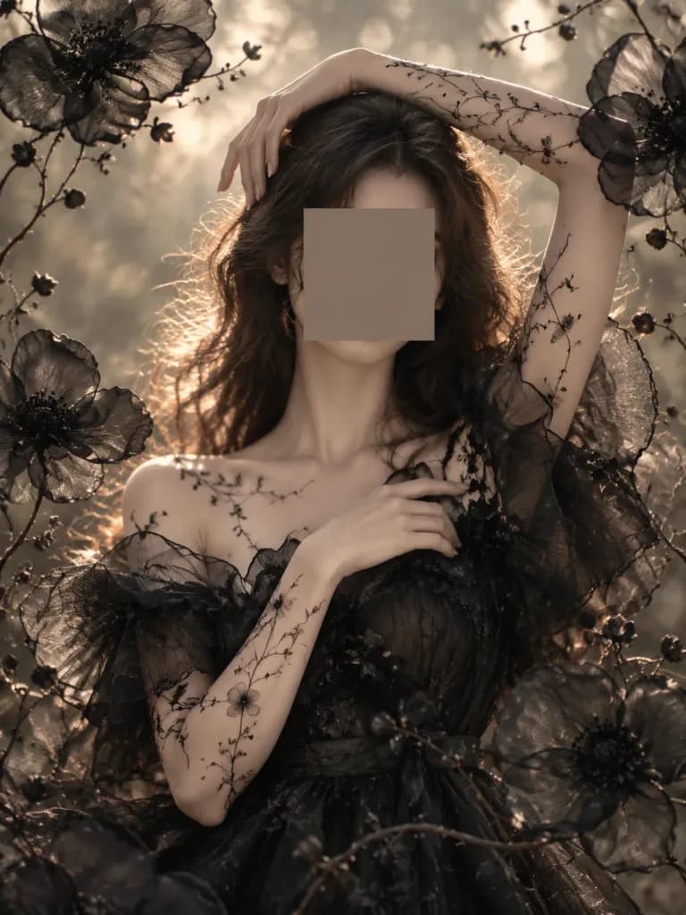 Botanical Silhouette Editorial Portrait