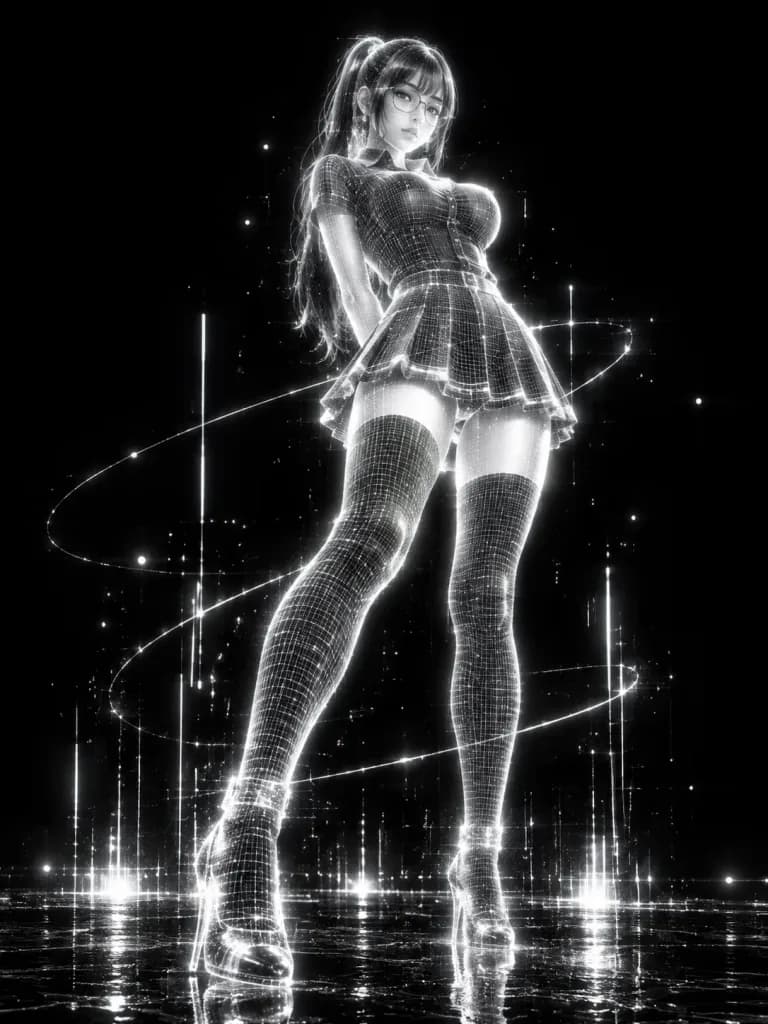 Holographic Wireframe Portrait Transformation