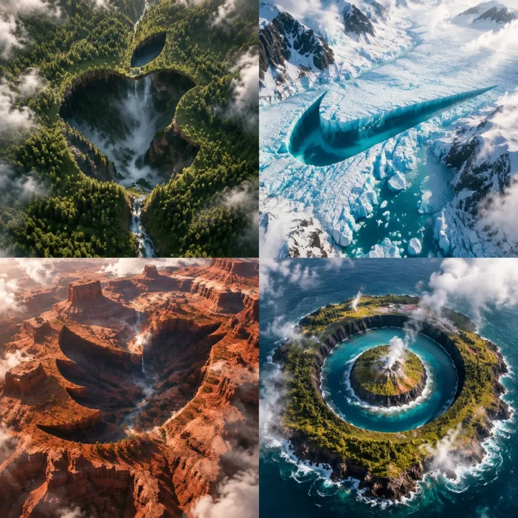 Pareidolia Landscape Grid with Hidden Logos