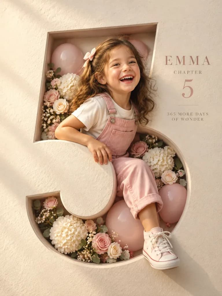 3D Carved Number Birthday Poster