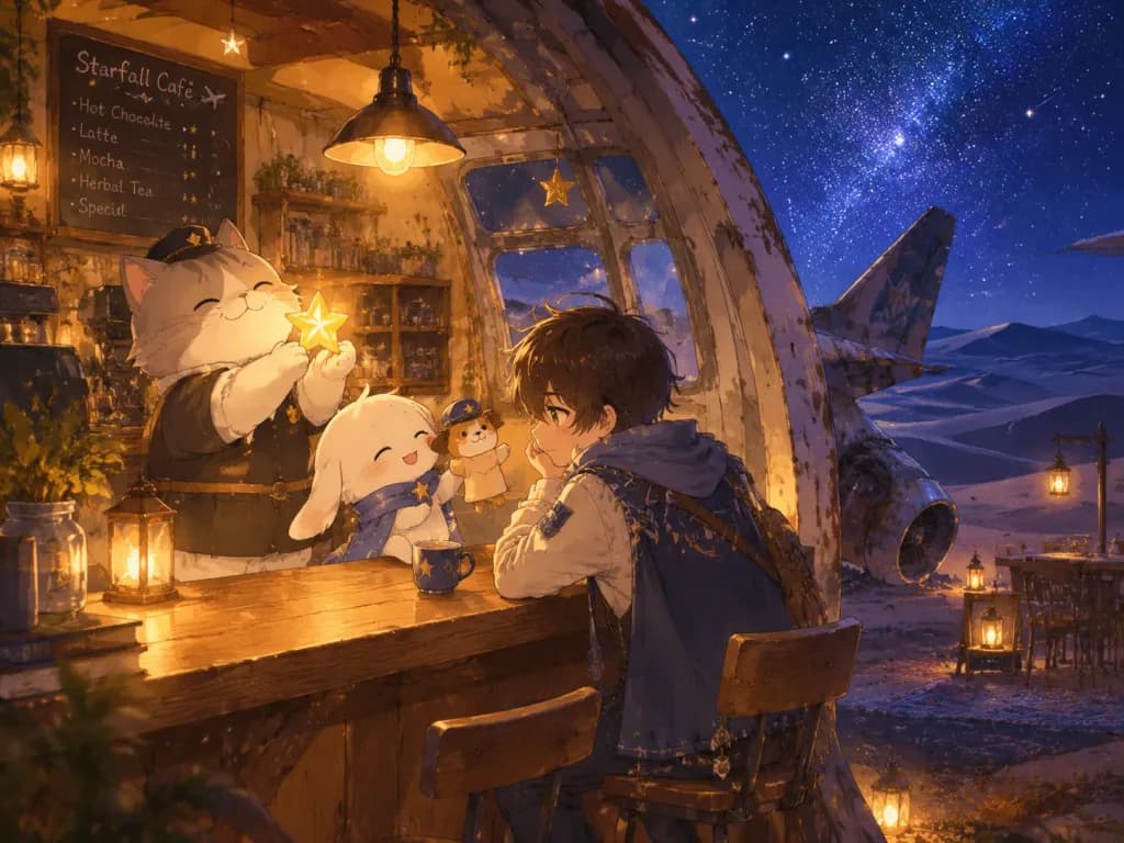 Desert Airplane Cafe Under the Stars