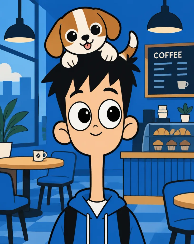 Bizarre Flat Cartoon Character Portrait