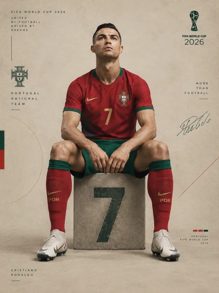Geometric Editorial Football Portrait Poster