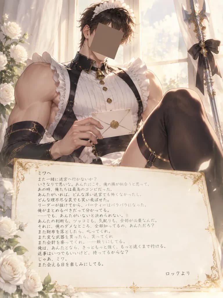 Male Maid Anime Love Letter Card