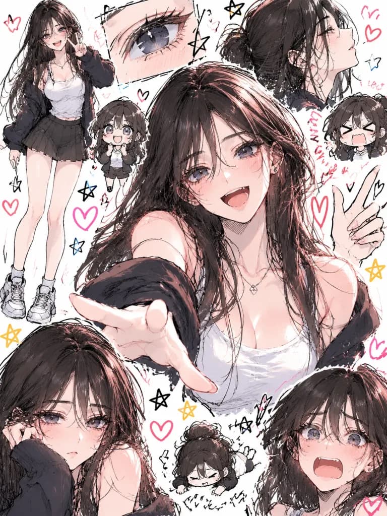 Energetic Fan Artist Sketchbook Page