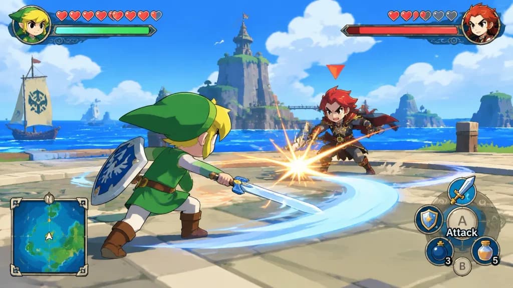 Screenshot UI di Gioco PVP Cel-Shading