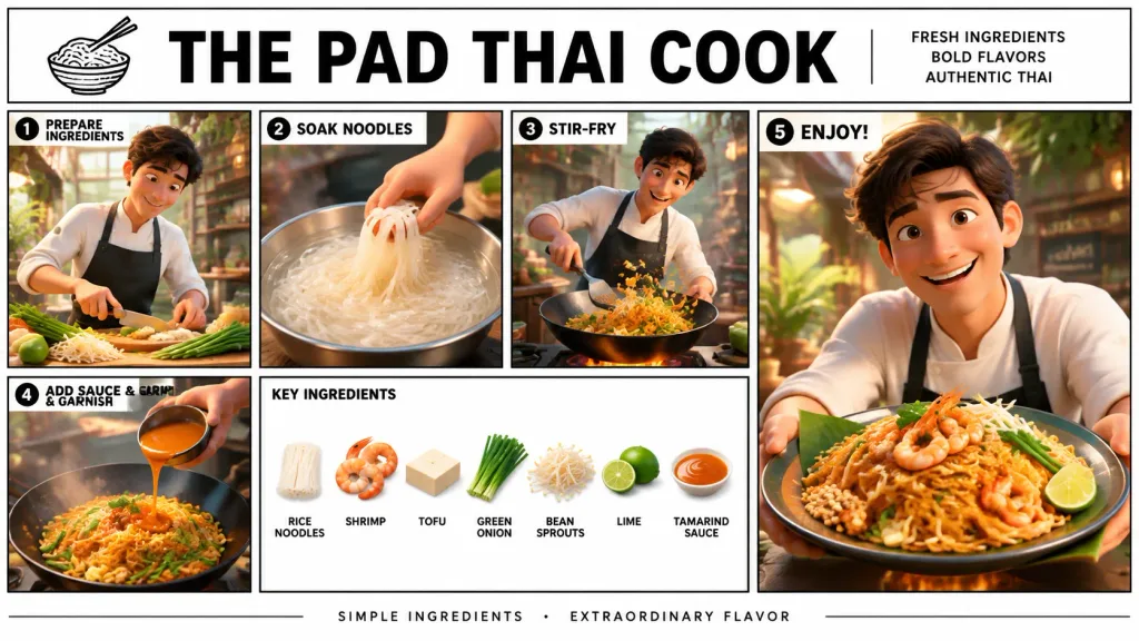 Pixar Style Culinary Storyboard Poster