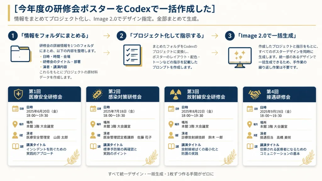 ポスター一括作成ワークフロースライド