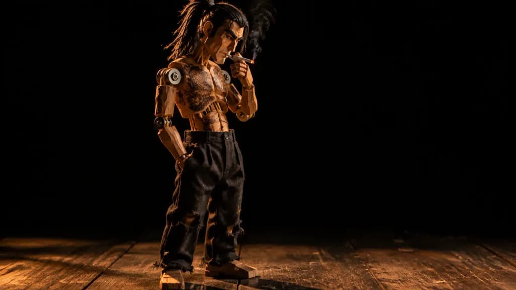 Handcrafted Wooden Stop-Motion Character Puppet