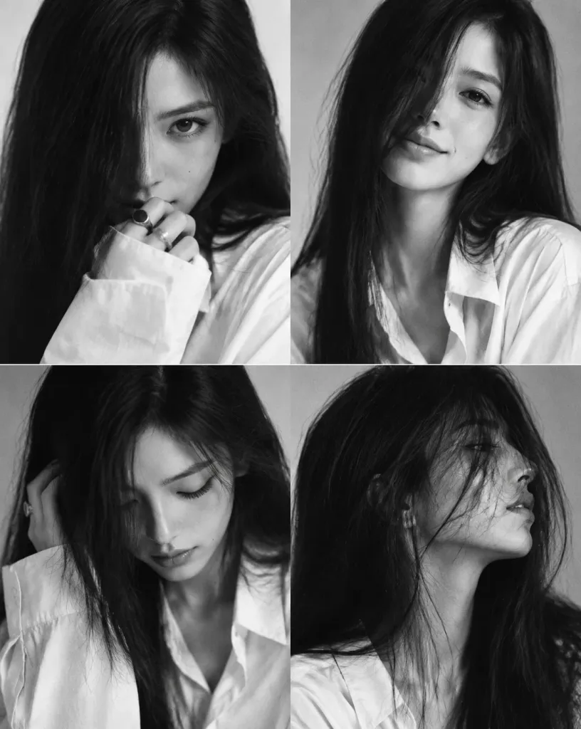 Monochrome Fashion Casting Contact Sheet