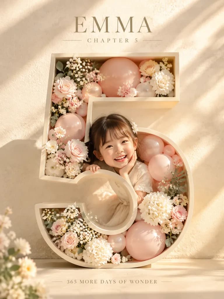 에디토리얼 3D 숫자 생일 포스터