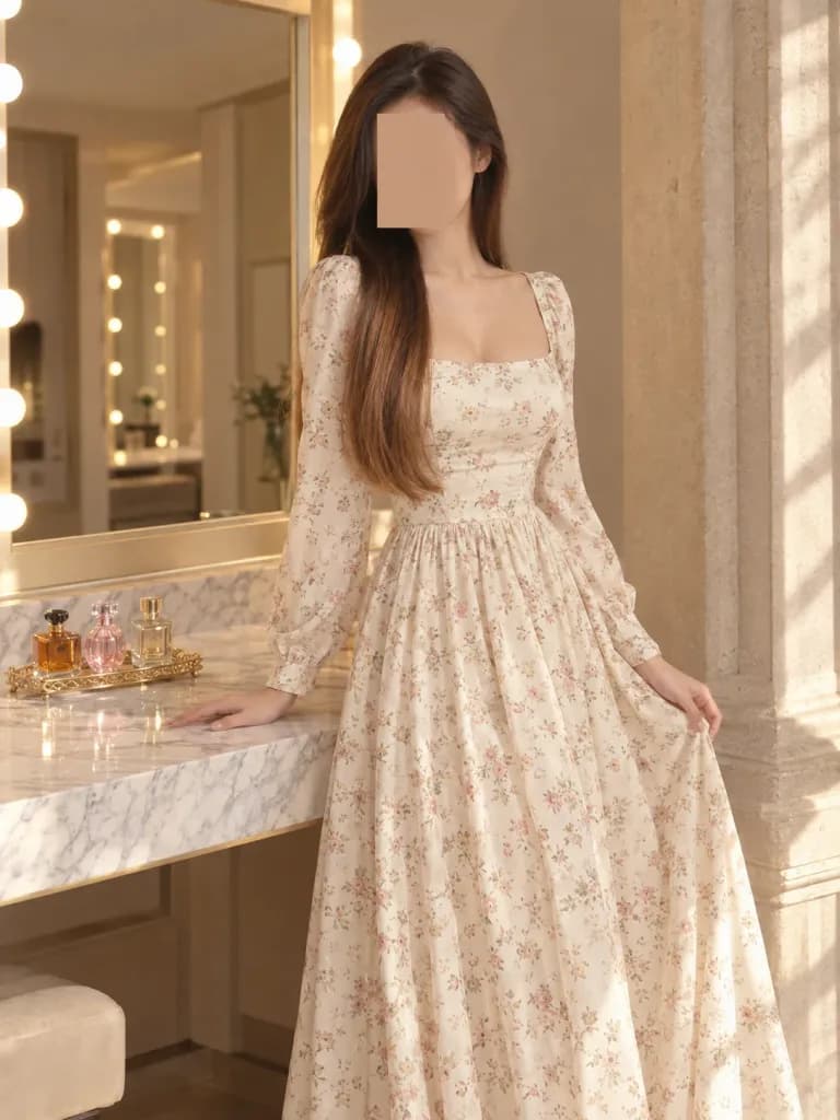 Floral Maxi Dress Vanity Portrait