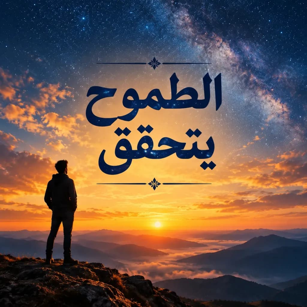 Arabic Calligraphy Sunset Mountain Poster