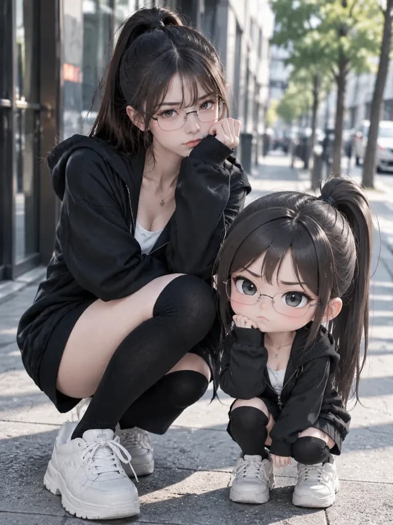 Person with Cartoon Twin Avatar