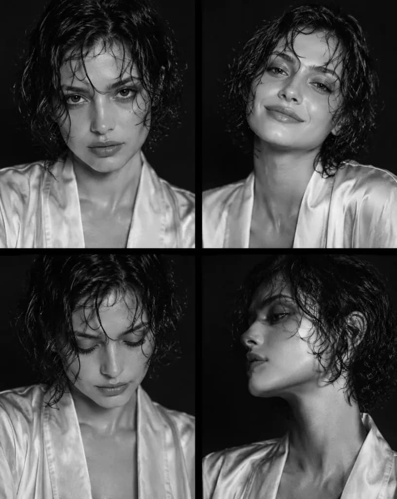 Monochrome Fashion Casting Contact Sheet