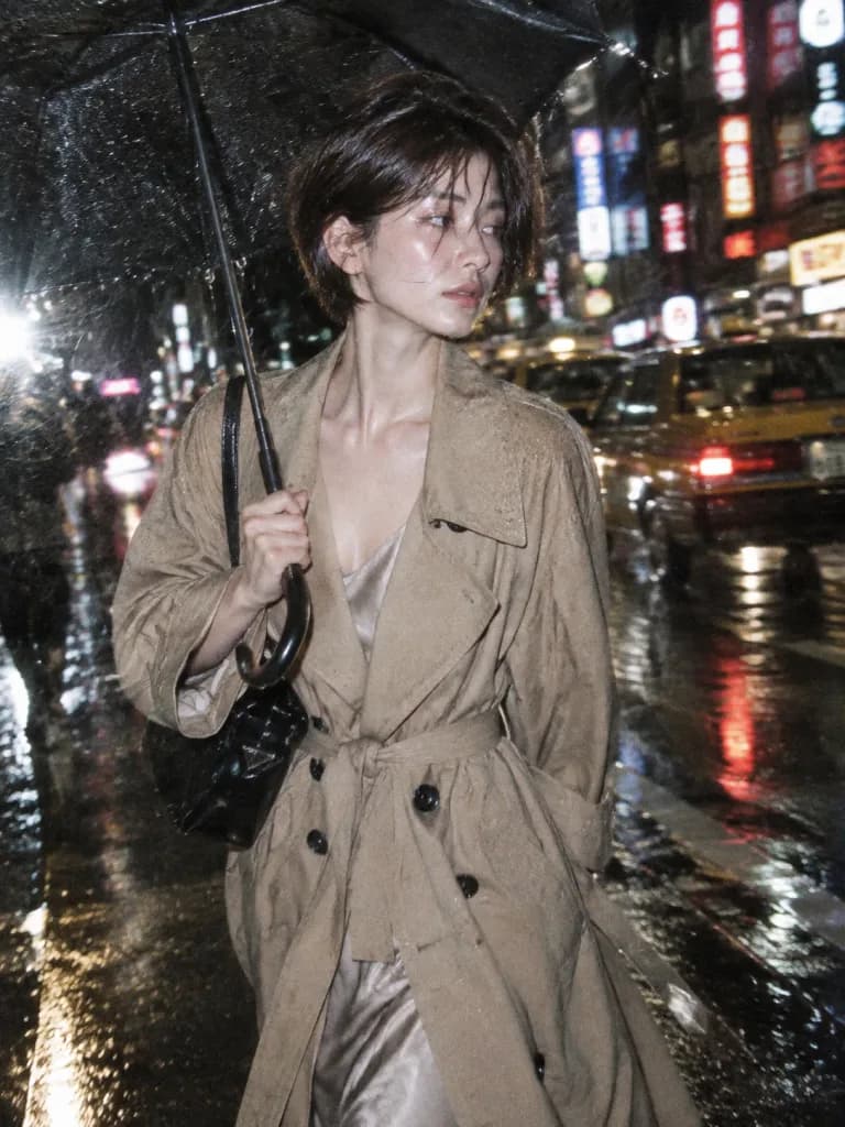 90년대 파파라치 비 오는 밤 패션 화보