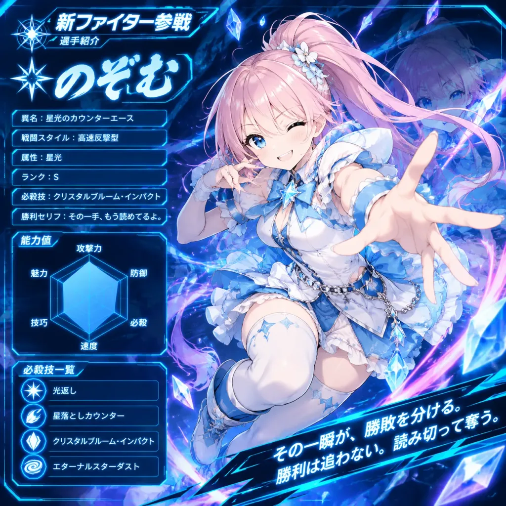 Anime Gacha Fighter Profile Card