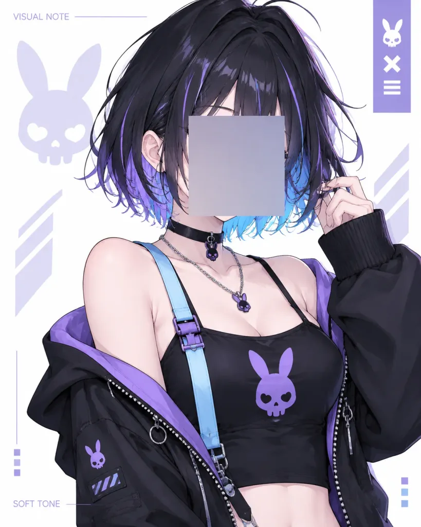 Minimalist Cyber Goth Character Card